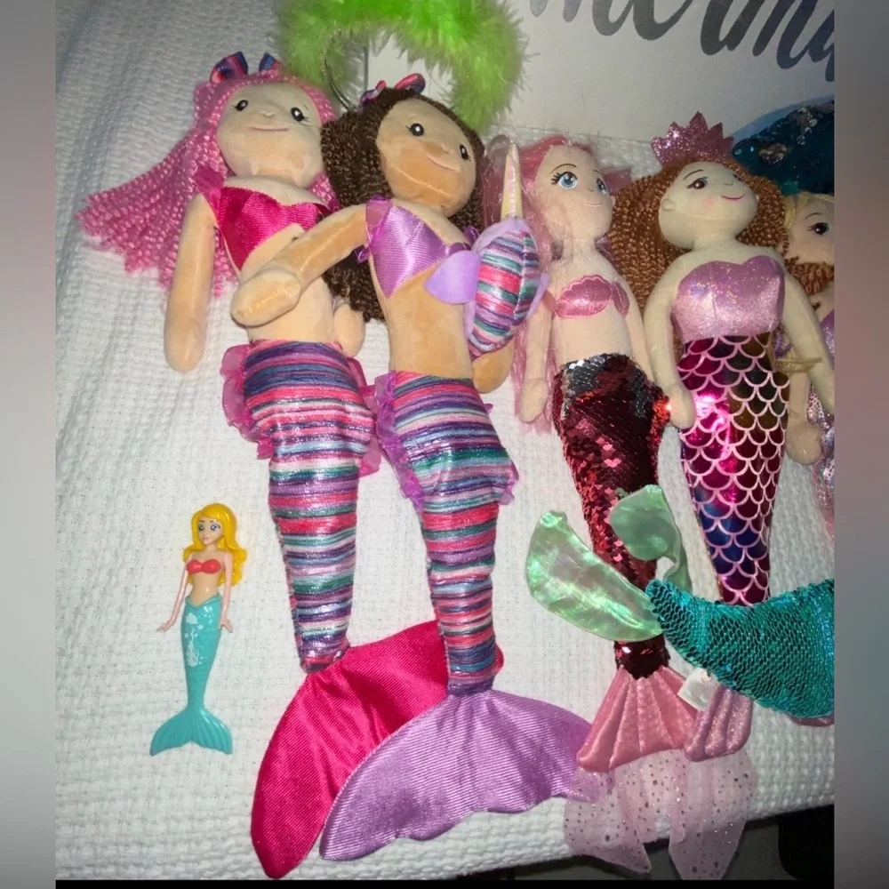 Mermaid Plush Doll Set BUNDLE - 7 large plush mermaids including Ariel - Picture 3 of 4